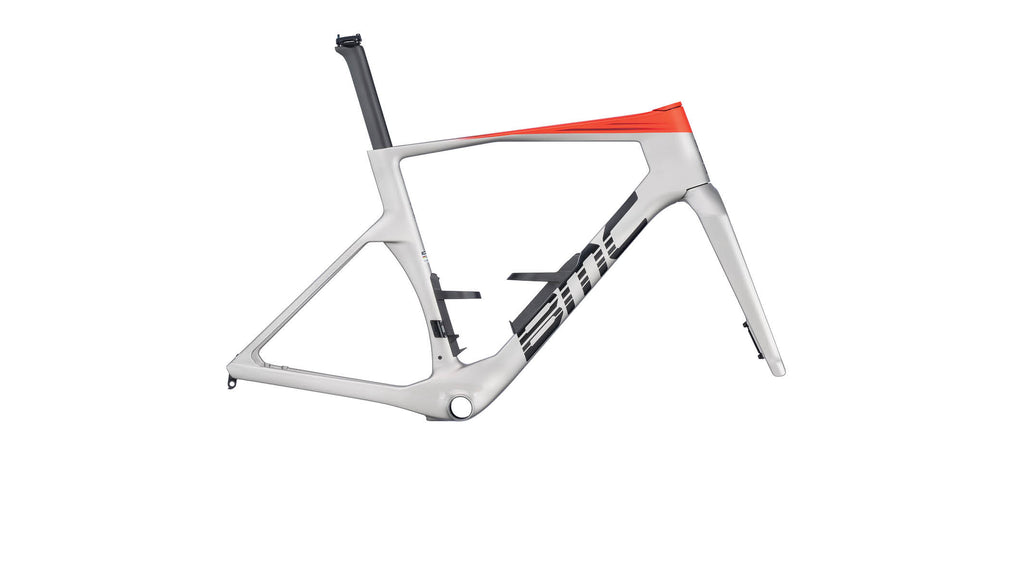 Teammachine R 01 Frameset Arctic Silver / Neon Red – BMC