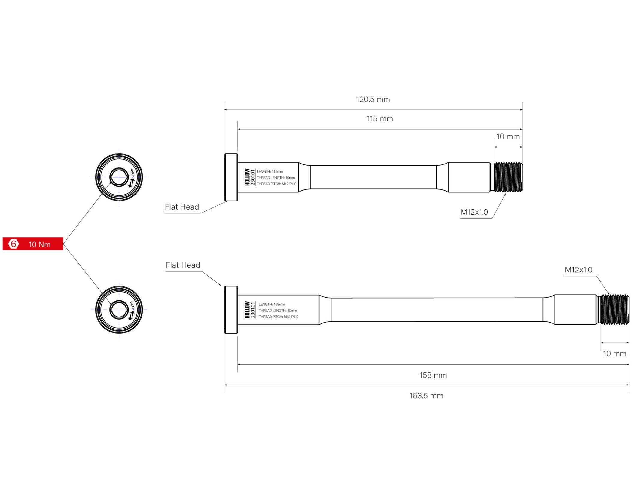 Thru Axle Kit No. 12